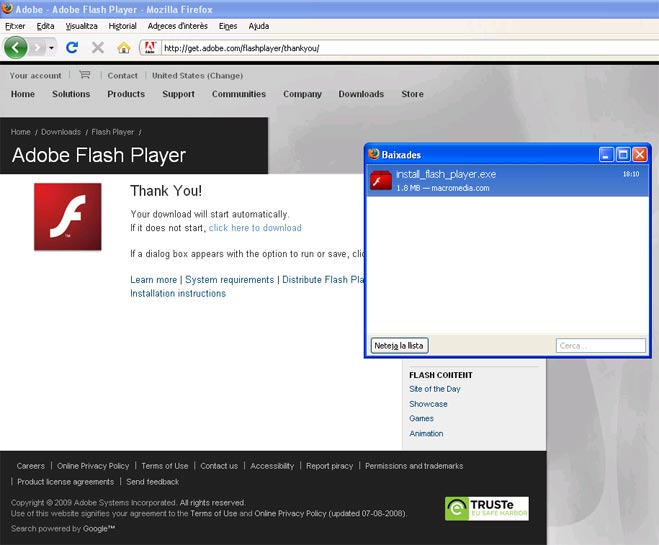 Pantalla on et demana de tancar totes les finestres de Mozilla Firefox obertes
