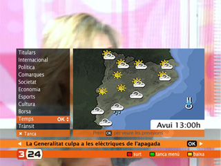 Imatge de la part de meteo desplegada