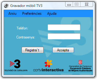 Registre Gravador m&ograve;bil tv3
