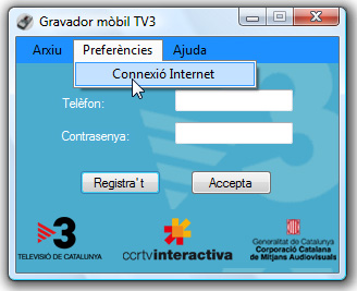 Prefer�ncies > Connexi� Internet