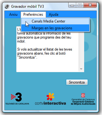 Prefer�ncies > Canals Media Center