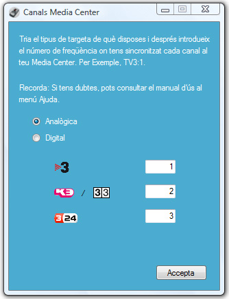 assignar el número de freqüència de cada canal
